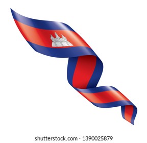 Cambodia flag, vector illustration on a white background