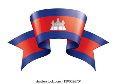 Cambodia flag, vector illustration on a white background