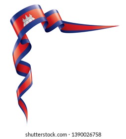 Cambodia flag, vector illustration on a white background