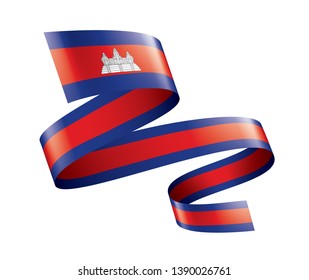 Cambodia flag, vector illustration on a white background