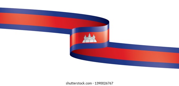 Cambodia flag, vector illustration on a white background