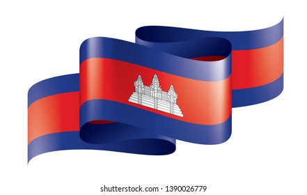 Cambodia flag, vector illustration on a white background