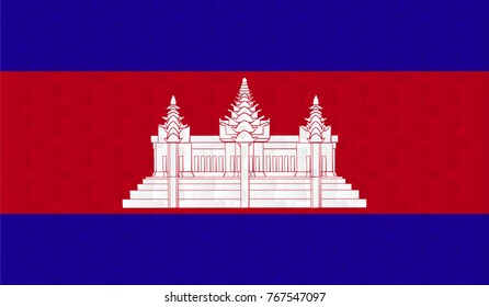 Cambodia Flag. Vector image of Cambodia Flag 144 pieces of jigsaw puzzles Vector eps 10 illustration.