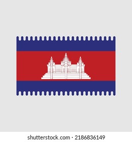 Vector de bandera de Camboya. Bandera nacional