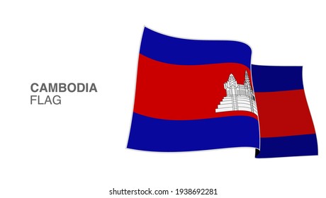 Cambodia Flag Waving Wind vectors