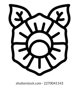 Cambodia flower icon outline vector. Travel culture. Temple map