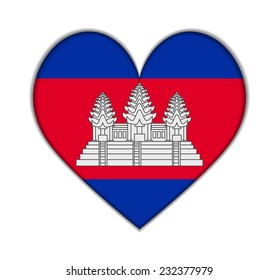 Cambodia heart flag vector illustration