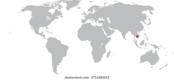 Camboya destacada en el diseño del Vector del mapa mundial