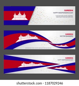 Cambodia independence day abstract background design banner and flyer, postcard, landscape, celebration vector illustration