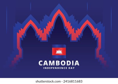 Cambodia Independence Day Background Illustration Design Template