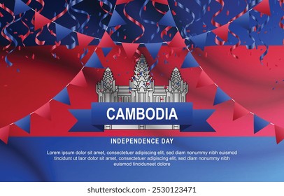 Cambodia Independence Day background. Vector illustration.