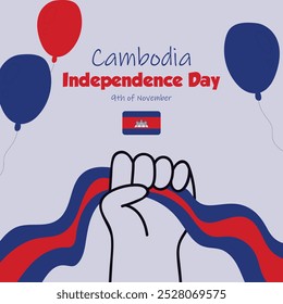 Dia da Independência do Camboja: Modelo de postagem personalizável.