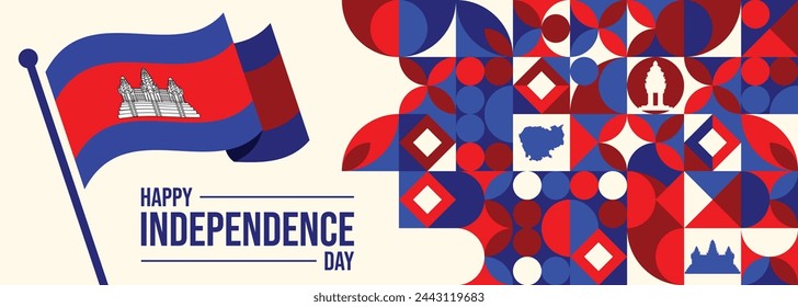 Fondo De Diseño Del Día De La Independencia De Camboya Para El Momento De Saludo

