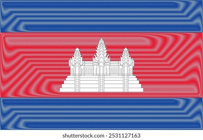 Cambodia Independence Day November 9. Scribble style Cambodia flag vector background. Poster, card, banner.