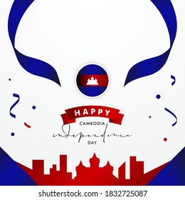 Cambodia Independence Day Vector Design Illustration For Banner and Background