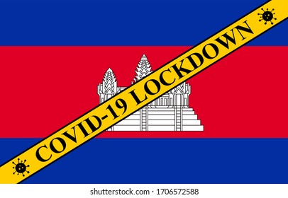 bloqueo de Camboya para prevenir la propagación o el brote de coronavirus. covid-19, precaución para bloquear la infección por virus.
