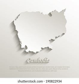 Cambodia Map Card Paper 3D Natural Vector