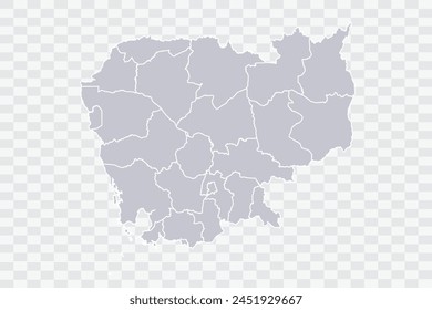 Cambodia Map Cloud Color on White Background quality files Png