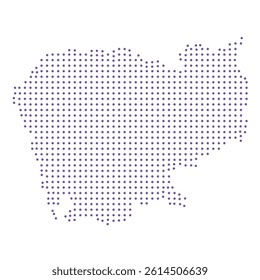 Cambodia map dotted pattern design purple circle