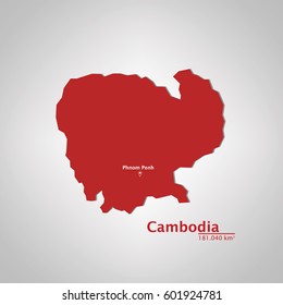 Cambodia Map, With Extensive State and Capital State, Using For Business, Education, etc.