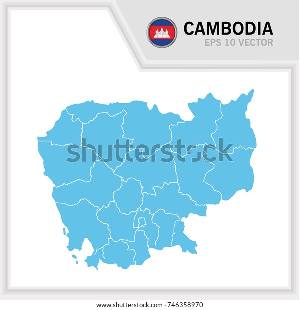 Cambodia Map Flag White Background Stock Vector (Royalty Free ...