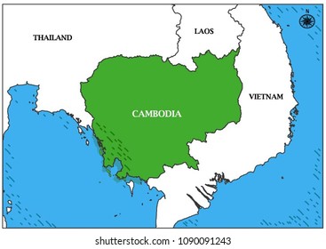 Cambodia map Geo wallpaper 