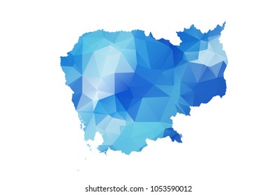 cambodia map in geometric polygonal style. cambodia map of isolated. Vector Illustration Eps10.