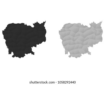 
Cambodia map in geometric polygonal style.Abstract tessellation,modern design background. Vector illustration EPS8