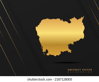 Kambodscha-Karte mit goldenem Farbverlauf-Stil Vektorgrafik.