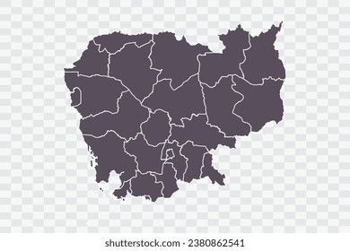 Cambodia Map Graphite Color on White Background quality files Png
