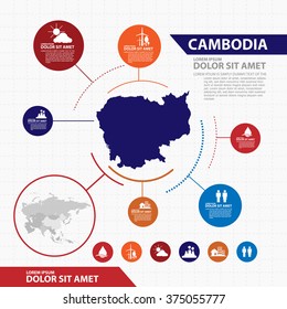 cambodia map infographic