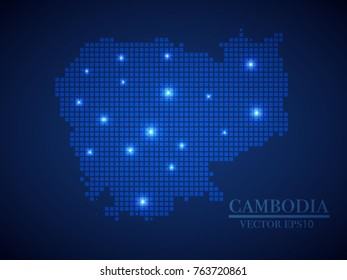 cambodia map page symbol for your web site design cambodia map logo, app, UI. Wire frame 3D mesh polygonal network line, design sphere, dot and structure. cambodia map.vector illustration eps 10.