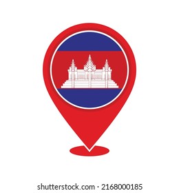 Cambodia Map Pointer Icon Design Vector