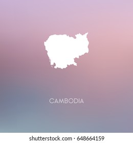 Cambodia map silhouette - Abstract Blurred Background