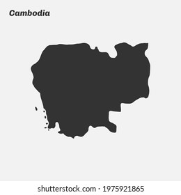 Cambodia map silhouette. Vector illustration.