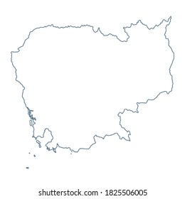 Cambodia Map - Vector Contour illustration
