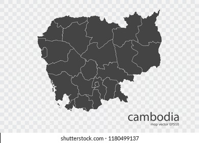 cambodia map vector, isolated on transparent background