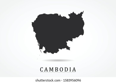 Cambodia Map - World Map International vector template isolated on white background - Vector illustration eps 10