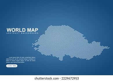 Cambodia Map - World map International vector template with isometric top and white pixel, grid, grunge, halftone style isolated on blue background for design, web - Vector illustration eps 10