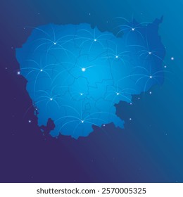 Cambodia map world internet network