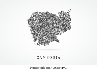 Cambodia Map - World map vector template with Black grid on white background  for education, infographic, design, website, banner - Vector illustration eps 10