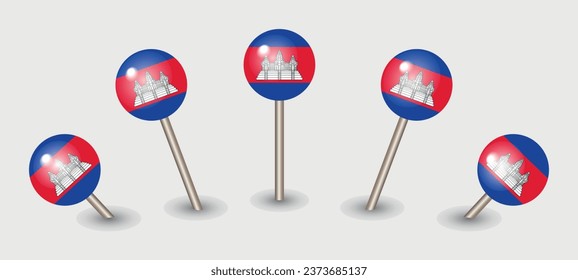 Kambodscha - Symbol für die Karte der nationalen Flagge