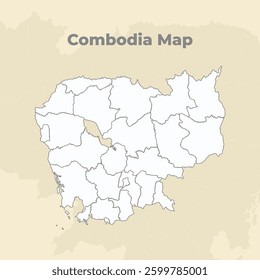 cambodia official map without colors concept
