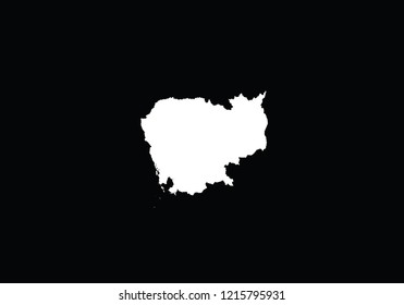 Cambodia outline map country shape state borders