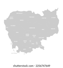 Cambodia political map of administrative divisions