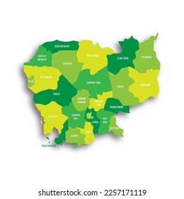 Cambodia political map of administrative divisions