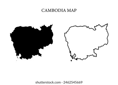 Vector del mapa del país de Camboya