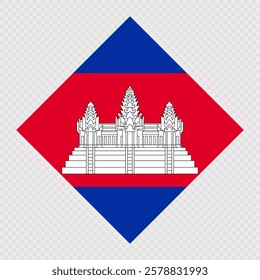 Cambodia rhombus flag. Vector illustration.