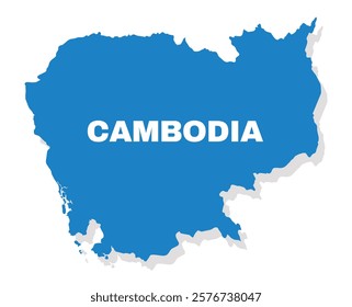 Cambodia simple flat vector illustration map