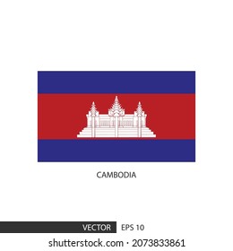 Cambodia square flag on white background and specify is vector eps10.